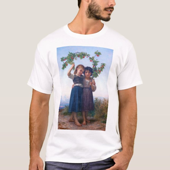 Girls with The Cherry Branch, Bouguereau T-Shirt (Front)