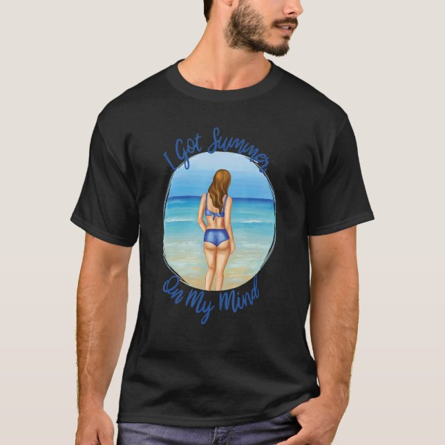Girls Woman Bikini Clothing Ocean Beach Holiday T-Shirt (Front)