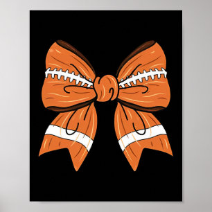 Girls Women Coquette Bow American Football Thanksg Poster