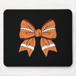 Girls Women Coquette Bow American Footll Thanksgiv Mouse Mat