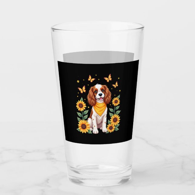 Girls Women Mom Cavalier King Charles Spaniel Dog  Glass (Front)