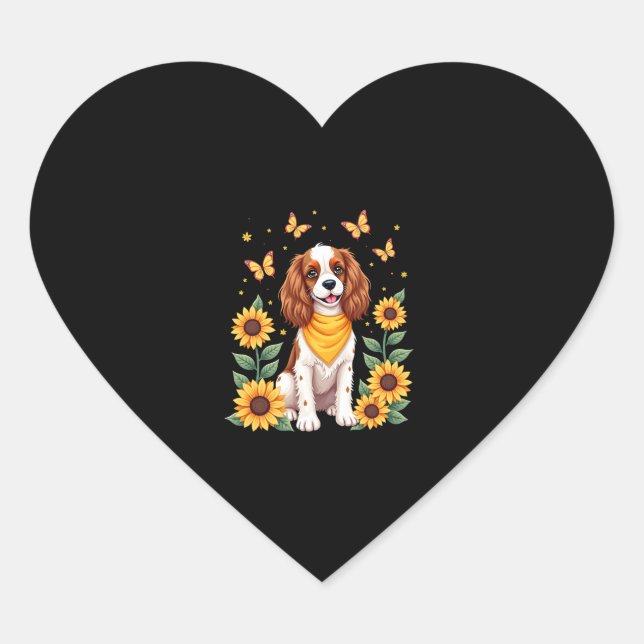 Girls Women Mum Cavalier King Charles Spaniel Dog  Heart Sticker (Front)