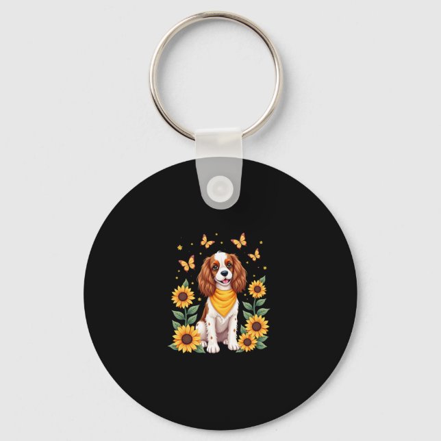 Girls Women Mum Cavalier King Charles Spaniel Dog  Key Ring (Front)