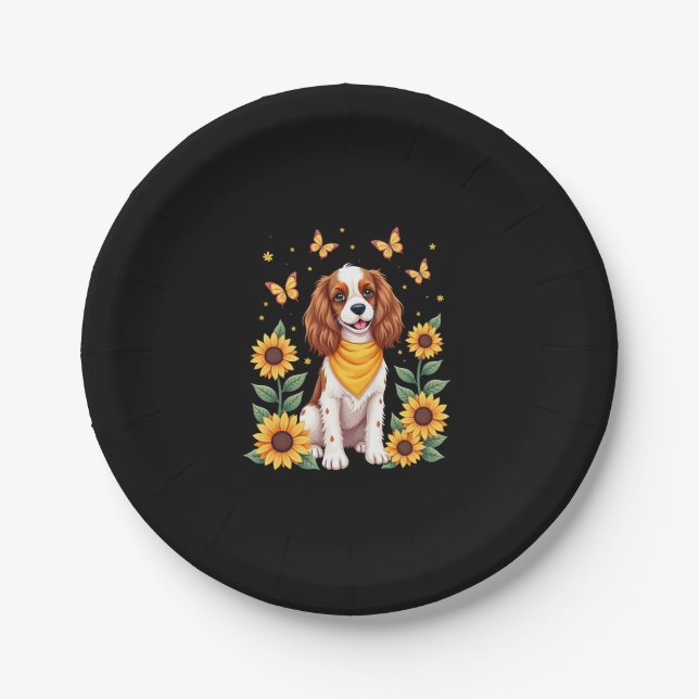 Girls Women Mum Cavalier King Charles Spaniel Dog  Paper Plate (Front)