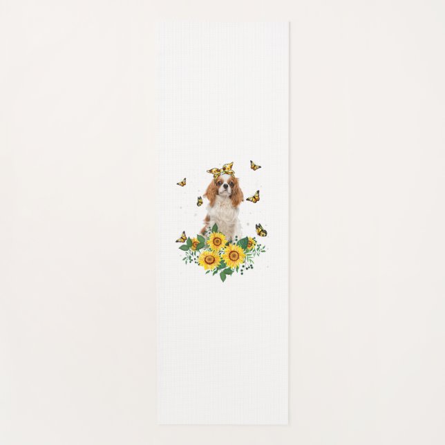 Girls Women Mum Cavalier King Charles Spaniel Dog  Yoga Mat (Front)