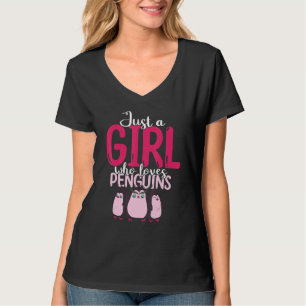 Girls Women Zoo Animal Antarctica Animal Cute Pen T-Shirt