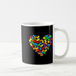 Girls Womens Autism Awareness Heart Puzzle Piece Coffee Mug