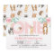 Girls Woodland Animals ONE 1st Birthday Invitation