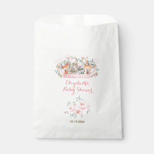 Girls Woodland Animals Pink Floral Birthday Party Favour Bags