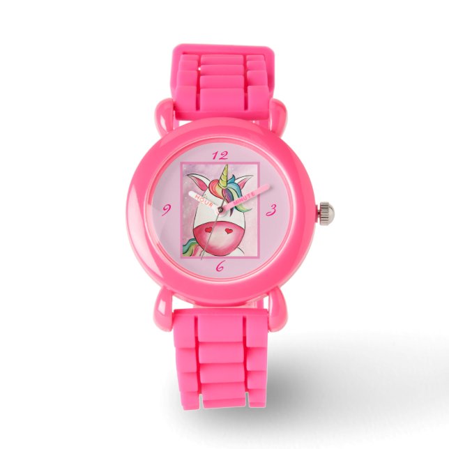 Girls Wrist Watches - Multi Coloured Unicorn (Front)