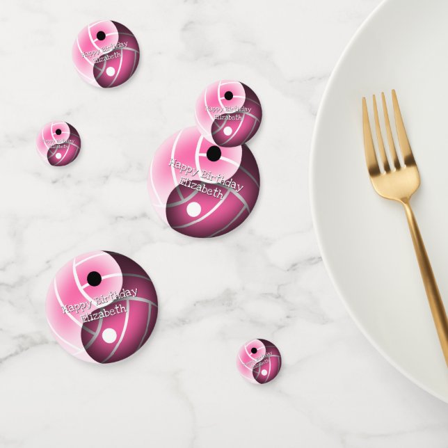 girls yin yang volleyball pink ANY colour birthday Confetti (Group)