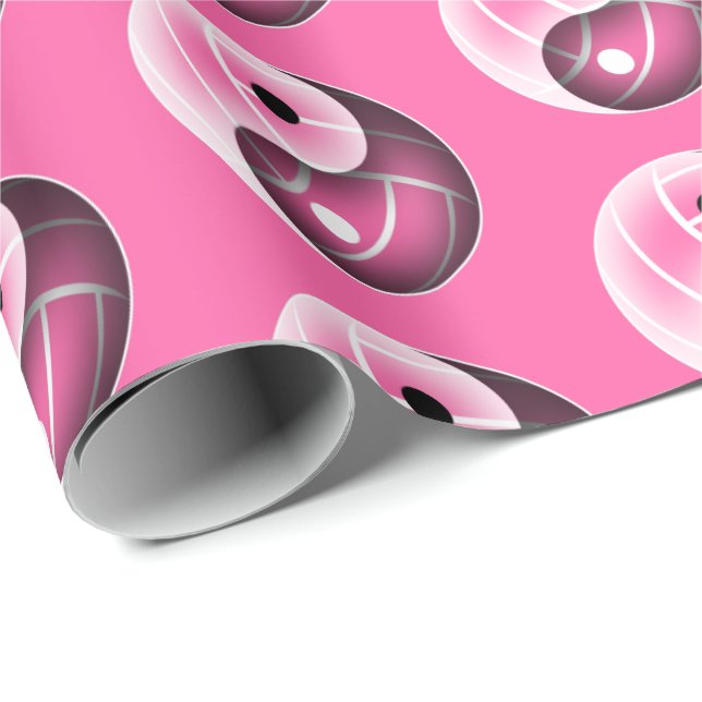 girls yin yang volleyball pink or ANY colour Wrapping Paper (Roll Corner)