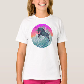 Girl's Youth Unicorn Shirt "Medium" in Neon Yellow