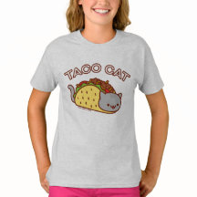 Girls's Cat T-Shirt - "TACO CAT"