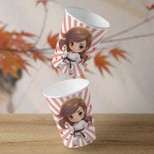 Girls's Karate Martial Arts Birthday Party Paper Cups