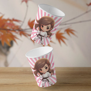 Girls's Karate Martial Arts Birthday Party Paper Cups