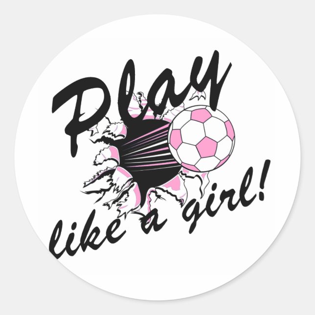 Girls's Soccer T-shirts and Gifts. Classic Round Sticker (Front)