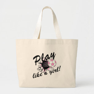 Girls's Soccer T-shirts and Gifts. Large Tote Bag