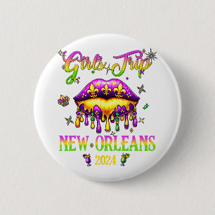 Girls's Trip New Orleans 2024 Mardi Gras Mask Frie 6 Cm Round Badge