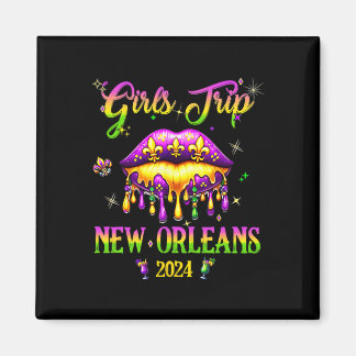 Girls's Trip New Orleans 2024 Mardi Gras Mask Frie Magnet
