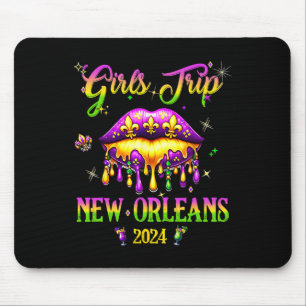 Girls's Trip New Orleans 2024 Mardi Gras Mask Frie Mouse Mat