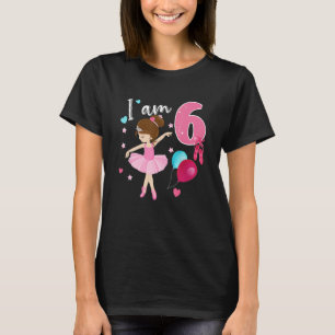 Girlu2019s 6 Year Old Ballerina 6th Birthday Party T-Shirt