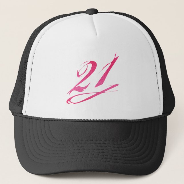 Girly 21st Birthday Trucker Hat (Front)