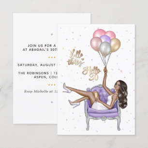 Girly 30th Birthday Party Invitation