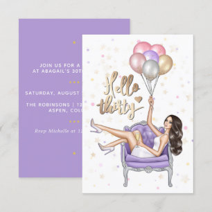 Girly 30th Birthday Party Invitation