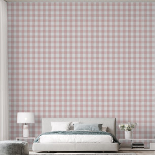 Girly 3" Light Pink Gingham Buffalo Check Wallpaper
