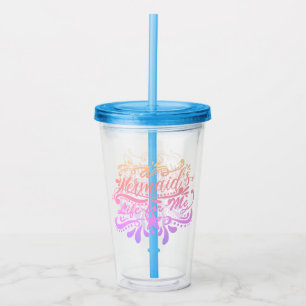 Girly A Mermaid's Life For Me Script Starfish Acrylic Tumbler