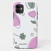 Girly Abstract Botanical Drawing & Shapes Case-Mate iPhone Case (Back)