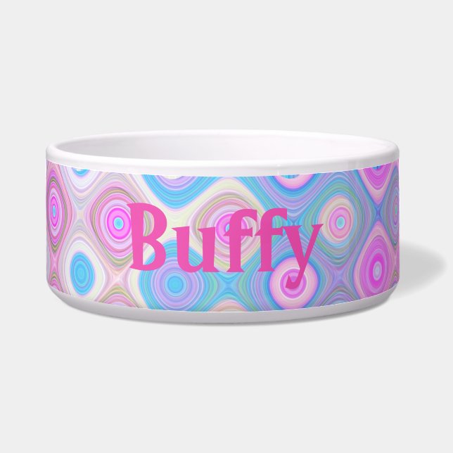 Girly Abstract Custom Pet Bowl (Front)