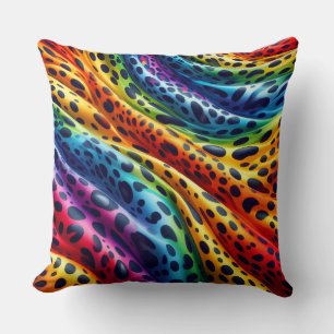 Girly Accents Rainbow Leopard Print Cushion