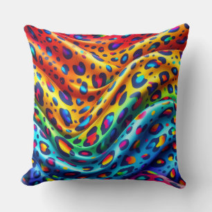 Girly Accents   Rainbow Leopard Print Cushion