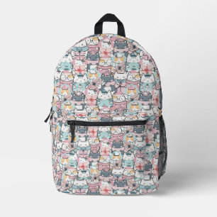 Girly Aesthetic Cartoon Doodles Printed Backpack
