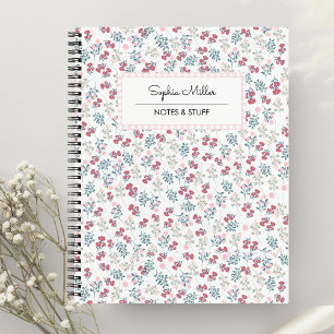 Girly Aesthetic Floral Coquette Notebook Spiral 