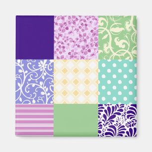 Girly and Fresh Pattern Squares Vector Quilt Magnet