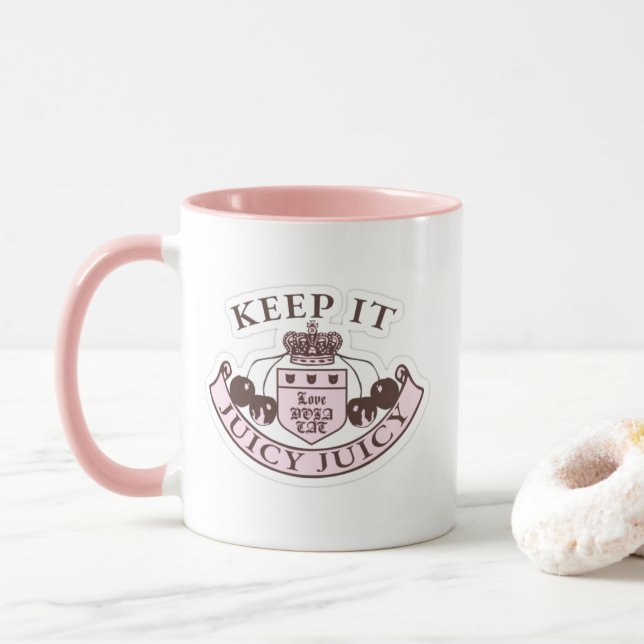 Girly and Pink Juicy Inspired Mug (With Donut)