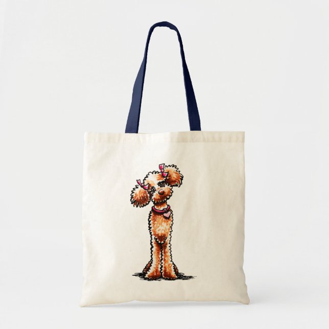 Girly Apricot Poodle Off-Leash Art™ Tote Bag (Front)