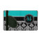 Girly Aqua Black Damask Your Monogram Name