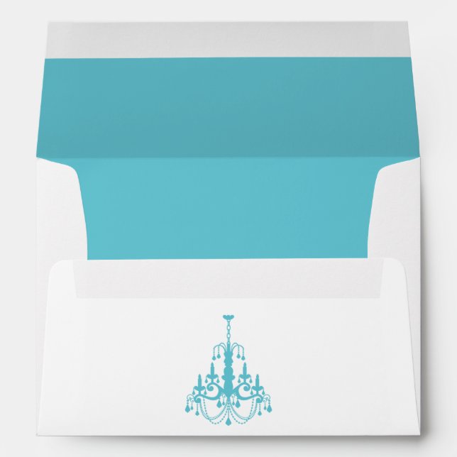 Girly Aqua Chandelier Envelopes (Back (Bottom))
