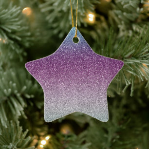 Girly Aqua Purple Mint Pink Glitter ombre Ceramic Tree Decoration