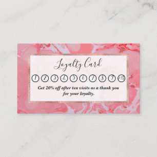 Girly Artsy Modern Pink Marble Stone Pattern Loyalty Card