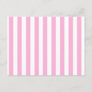 Girly Baby Pink Solid Stripes Pattern Postcard
