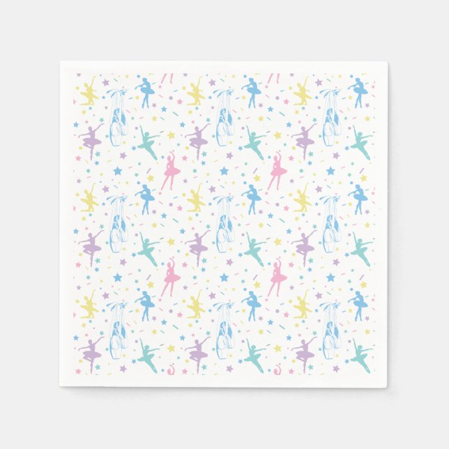 Girly Ballerina Dancer - Ballet Pattern Napkin (Front)