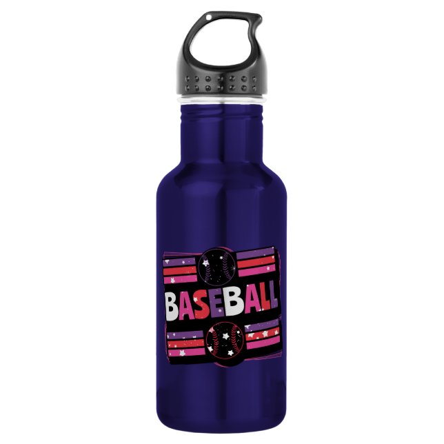 Girly Baseball Word Art 532 Ml Water Bottle (Front)