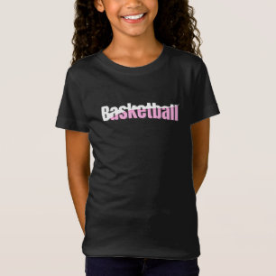 Girly Basketball Player Pink Typography T-Shirt