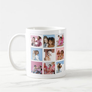Girly Best friends BFF Photo Collage Heart Script Coffee Mug
