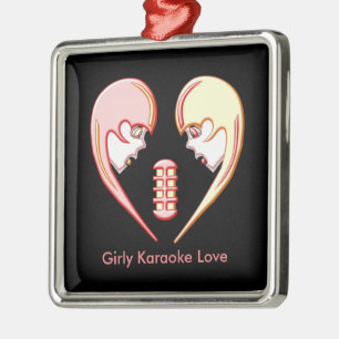 Girly BFF Karaoke Love Heart Metal Tree Decoration